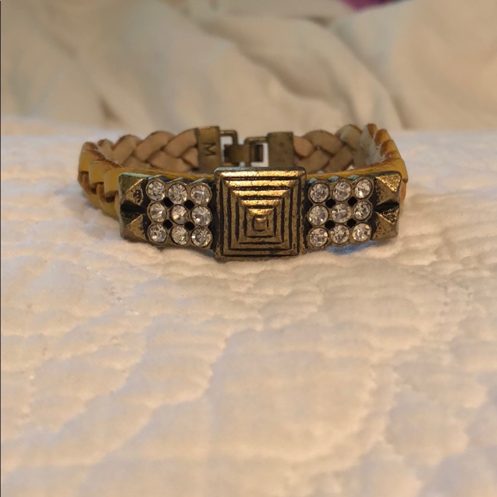 Lia Sophia Rhinestone Leather Bracelet